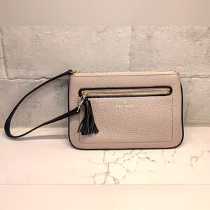 Kate Spade Wristlet - EUC - Almond/Black 7.75x5 Inches